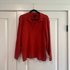 Lane Bryant Women's Plus Size Women's Ribbed Sweater‎ Rust Orange Size 26/28